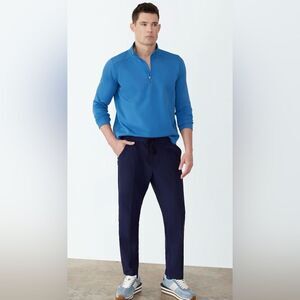 NWT GSTQ Men's Navy Flex Jogger Pants Elastic Waist Drawstring Pockets - Size 36